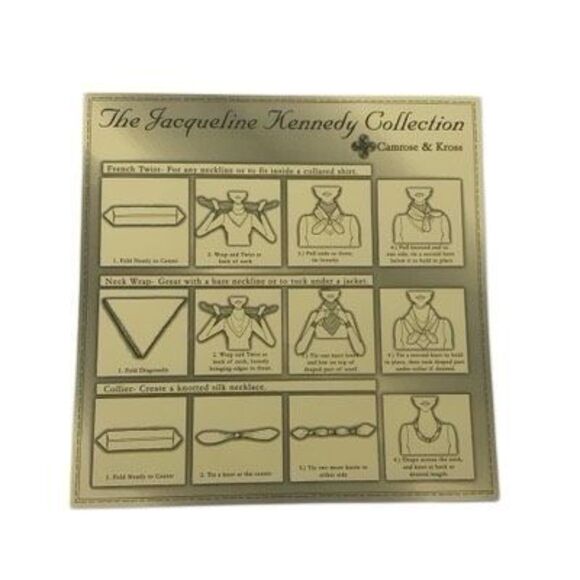 Camrose & Kross Black Gold The Jacqueline Kennedy Neck Scarf | NWT - Picture 5 of 6